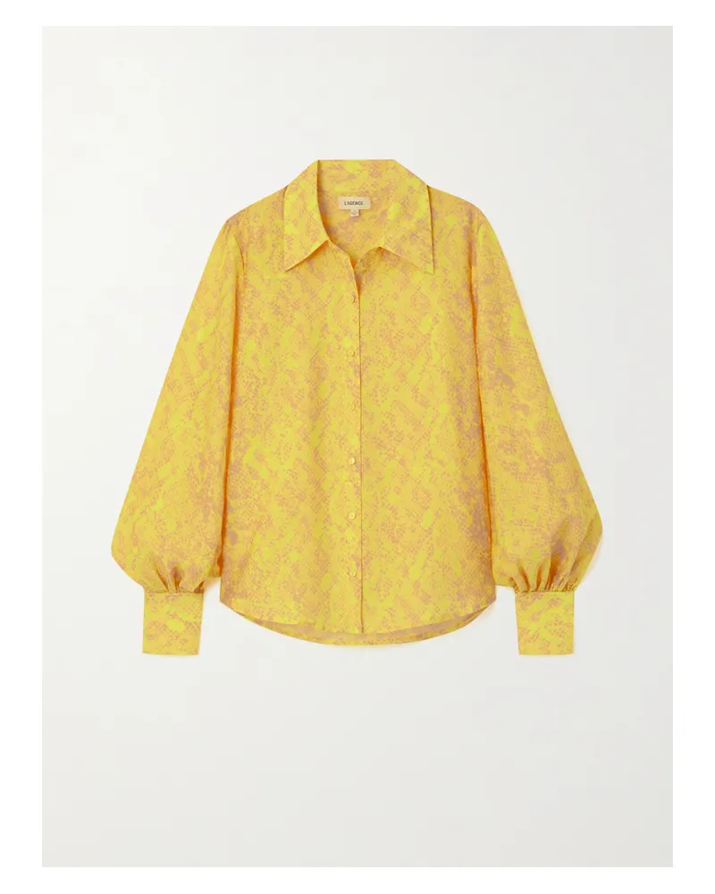L'Agence Jayleen Bedruckte Bluse Aus Einer Tencel™-lyocell-mischung - Gelb Gelb