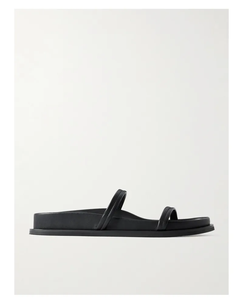 St. Agni Fine Strap Pantoletten Aus Leder - Schwarz Schwarz