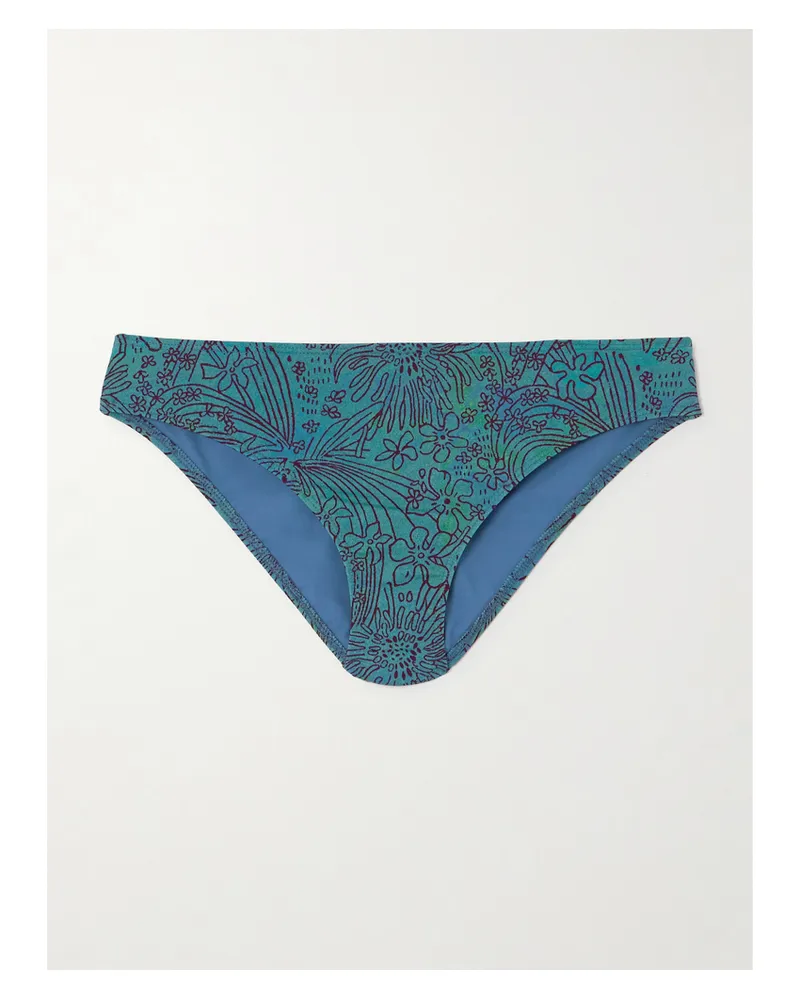 Ulla Johnson Dani Bedrucktes Bikini-höschen - Blau Blau
