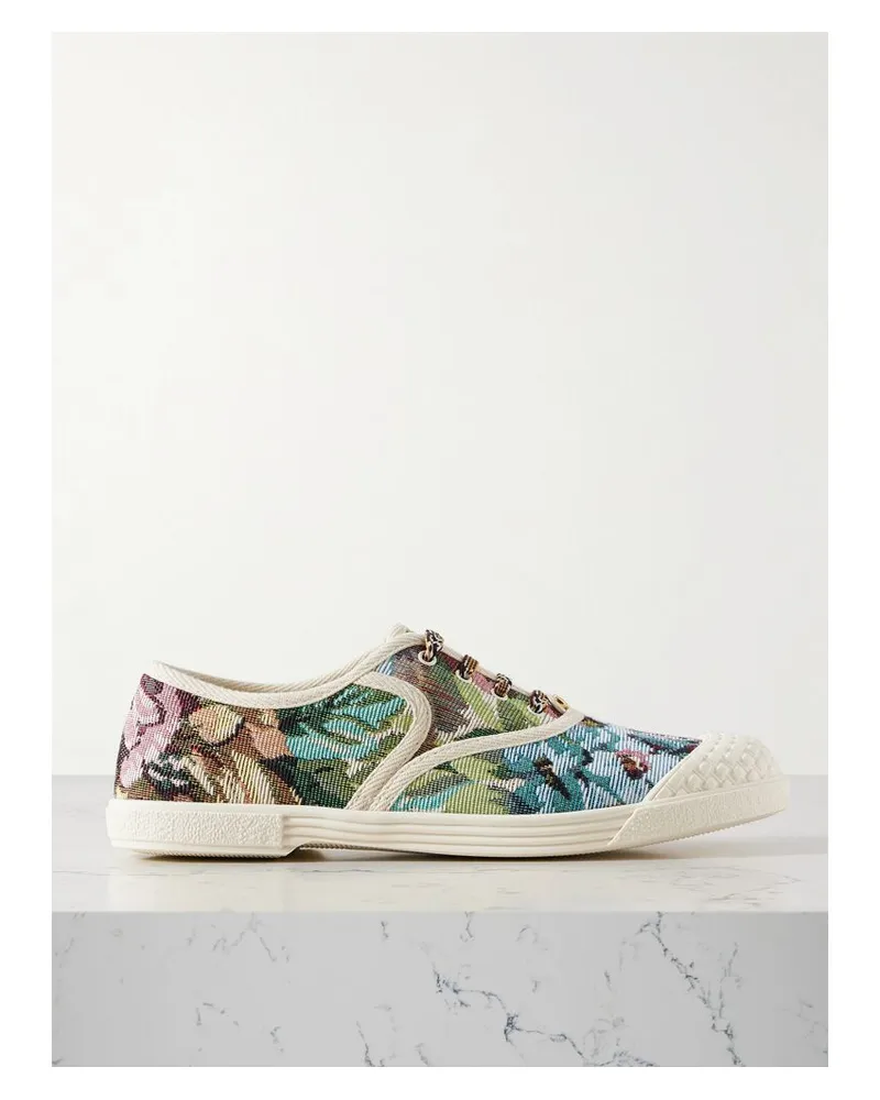 Valentino Garavani Bay By Bay Sneakers Aus Metallic-jacquard Mit Gummibesätzen - Mehrfarbig Mehrfarbig