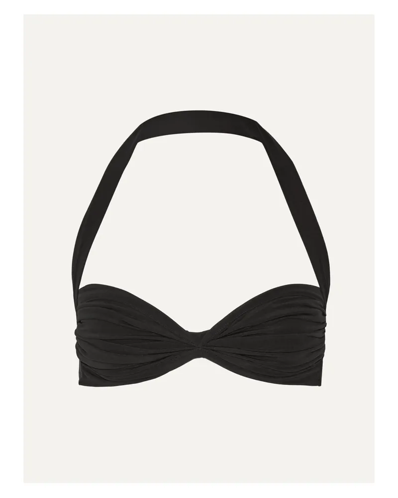 Norma Kamali Bill Gerafftes Neckholder-bikini-oberteil - Schwarz Schwarz