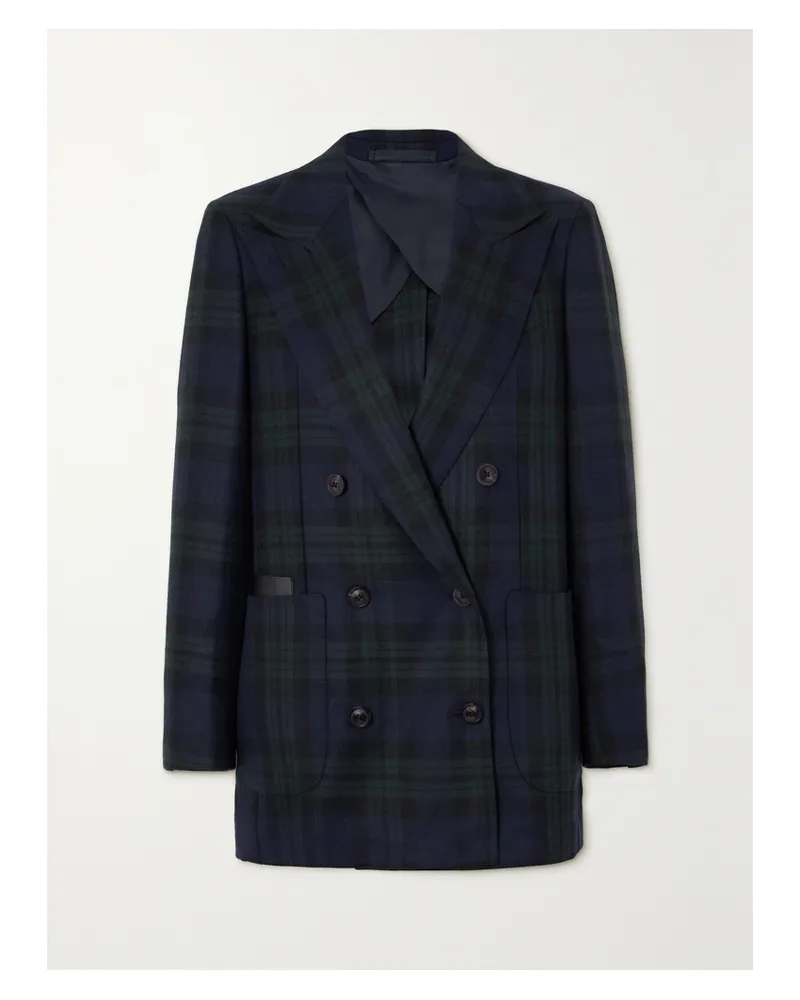 PURDEY Doppelreihiger Blazer Aus Karierter Wolle - Grün Grün