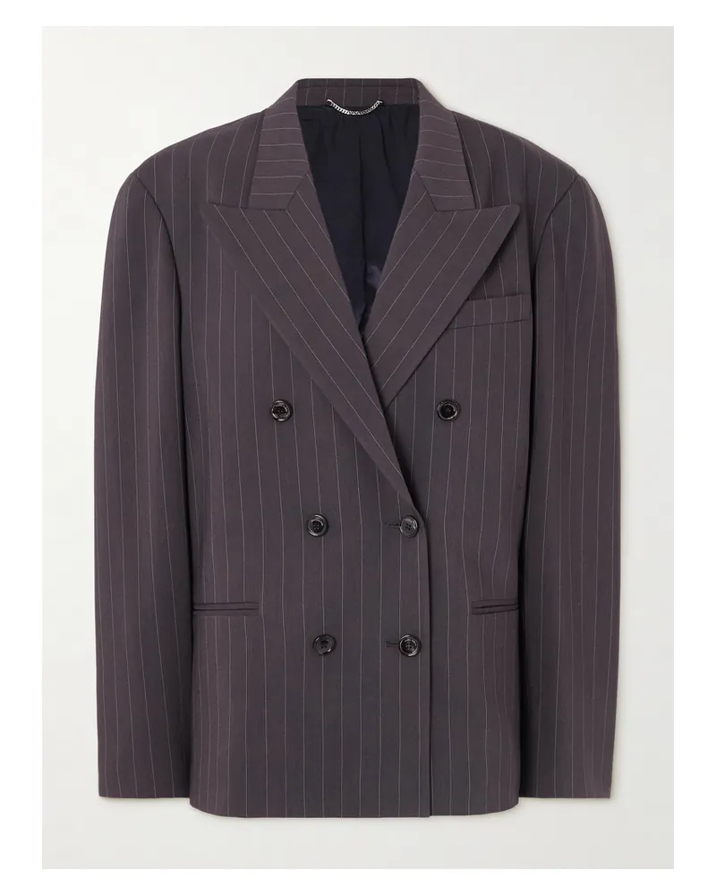Magda Butrym Doppelreihiger Oversized-blazer Aus Merinowolle Mit Nadelstreifen - Braun Braun