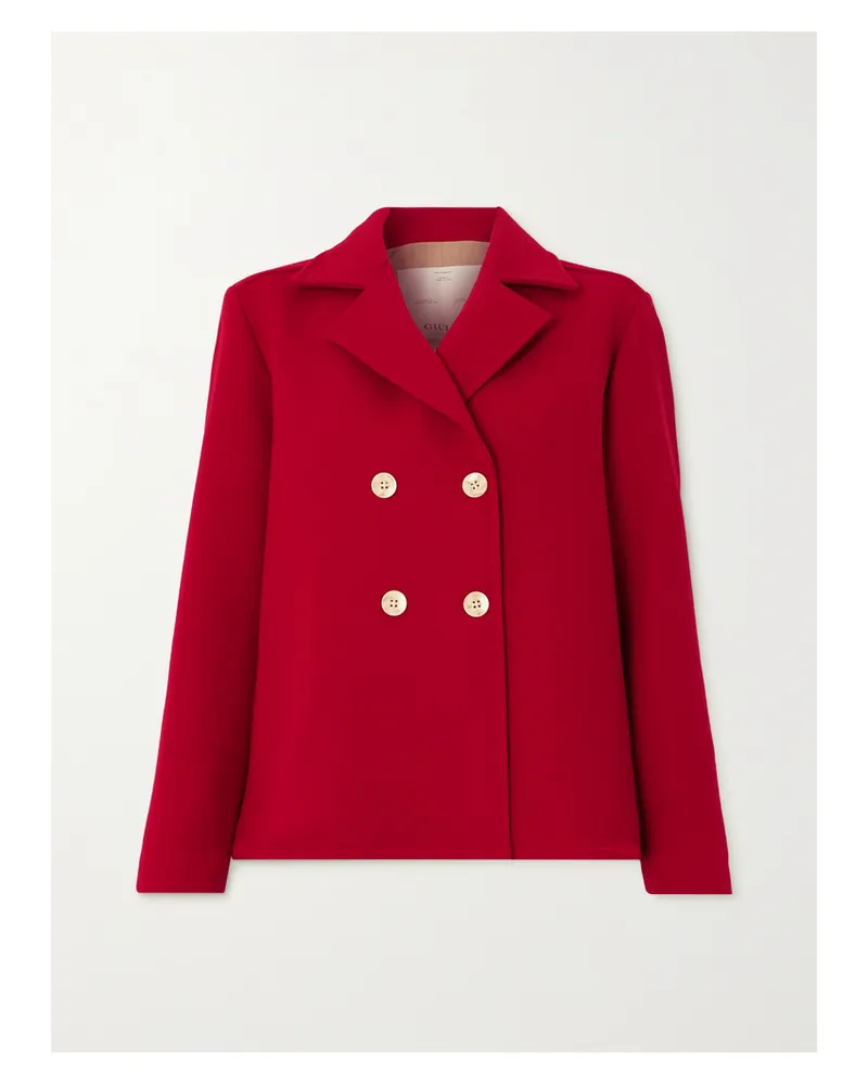Giuliva Heritage Collection The Agata Doppelreihige Jacke Aus Wolle - Rot Rot