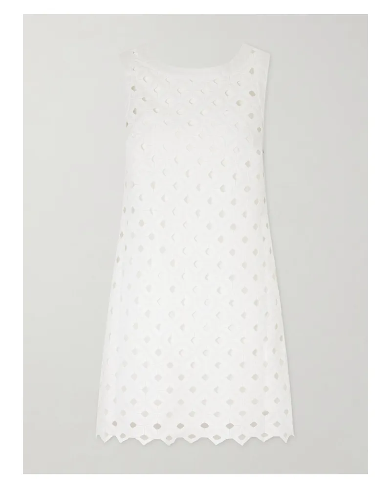 Max Mara Embroidered Woven Mini Dress - White White