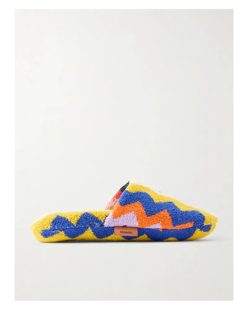 Missoni Home Striped Cotton-terry Slippers - Multi Multi