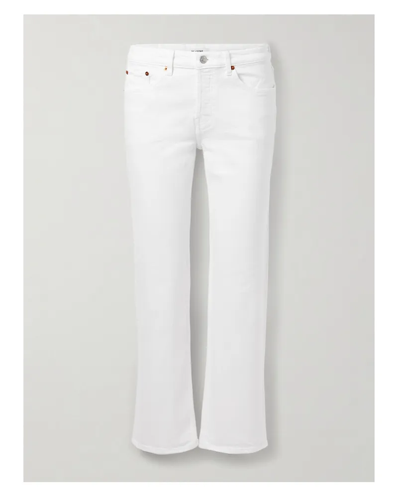 RE/DONE Slim Straight Crop Halbhohe Jeans Mit Schmalem Bein - Weiß Weiß