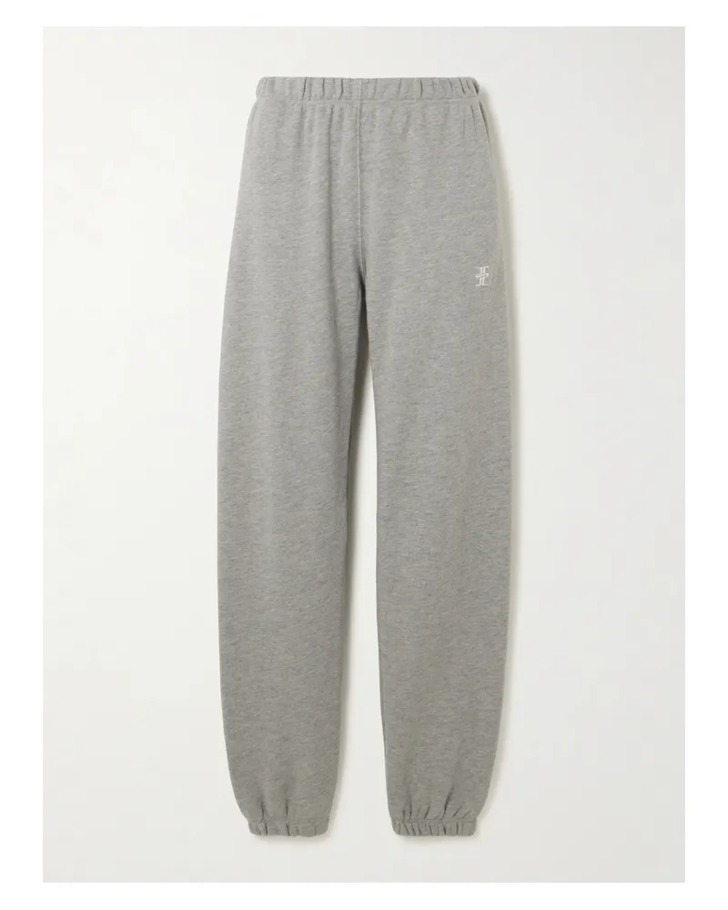ÉTERNE Cotton And Modal-blend Jersey Tapered Track Pants - Gray Gray