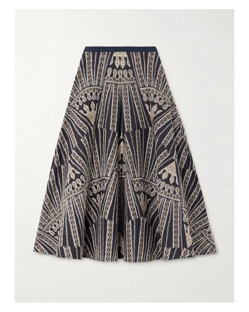 Emporio Sirenuse Tasha 2 Calliope Midirock Aus Popeline Aus Einer Baumwollmischung Mit Stickereien - Grau Grau