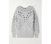 Francia Oversized-pullover Aus Einer Gerippten Baumwollmischung Mit Cut-outs - Grau