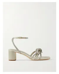 Loeffler Randall Mikel Sandalen aus Metallic-veloursleder Silber