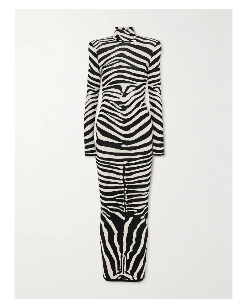 Balmain Maxikleid Aus Jacquard Mit Zebramuster - Animal-Print Animal-print