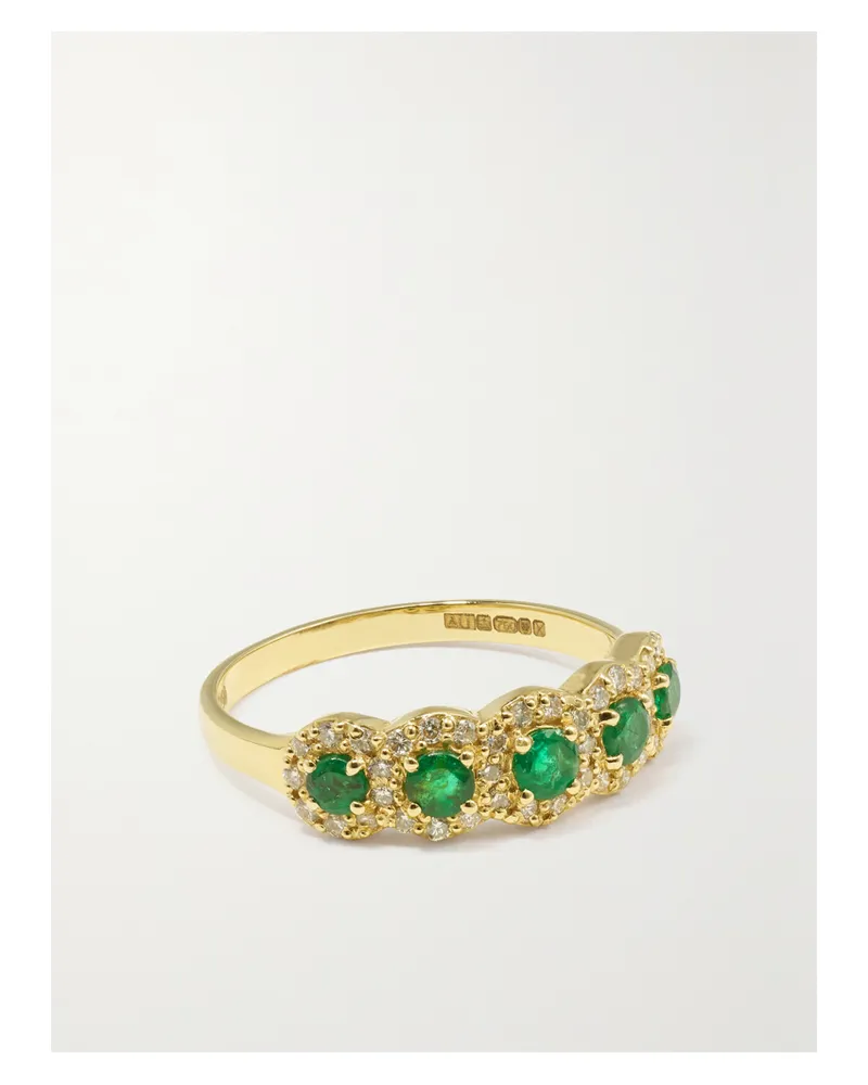 Amrapali Ring Aus 18 Karat Gold Mit Smaragden Und Diamanten Gold