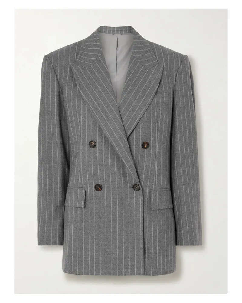 Brunello Cucinelli Blazer Aus Wolle Mit Nadelstreifen - Grau Grau
