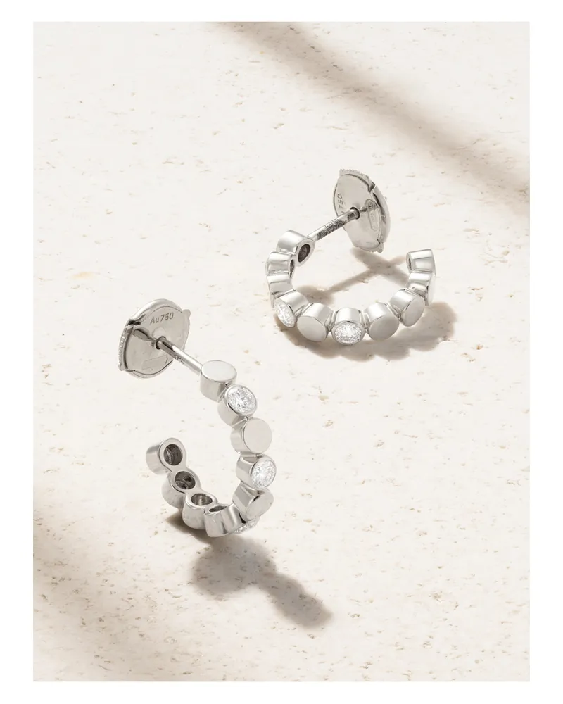 Messika D-vibes Mini 18-karat White Gold Diamond Hoop Earrings - Silver Silver