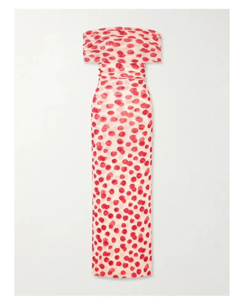 Stella McCartney Printed Chiffon Midi Dress - Red Red