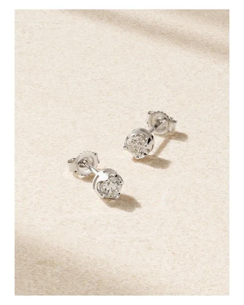 Jennifer Meyer Small Illusion Ohrstecker Aus 18 Karat Weißgold Mit Diamanten - Silber Silber