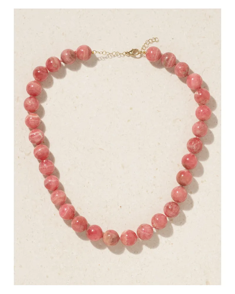 JIA JIA Kette Mit Rhodochrositen Und Details Aus Gold - Pink Pink
