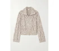 Zopfstrick-cardigan Aus Wolle Mit Pailletten - Neutral