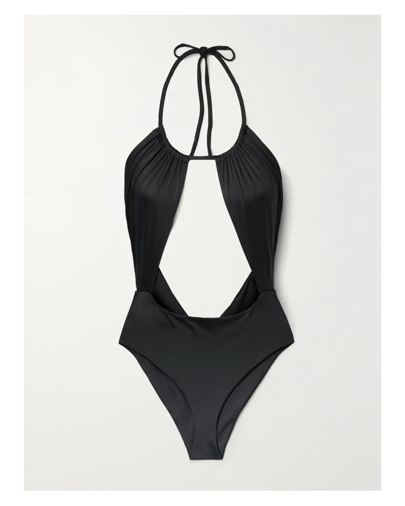 Rosetta Getty Neckholder-badeanzug Aus Recyceltem Stretch-material Mit Cut-out - Schwarz Schwarz