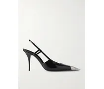 Jeanne Slingback-pumps Aus Glanzleder Mit Verzierung - Schwarz
