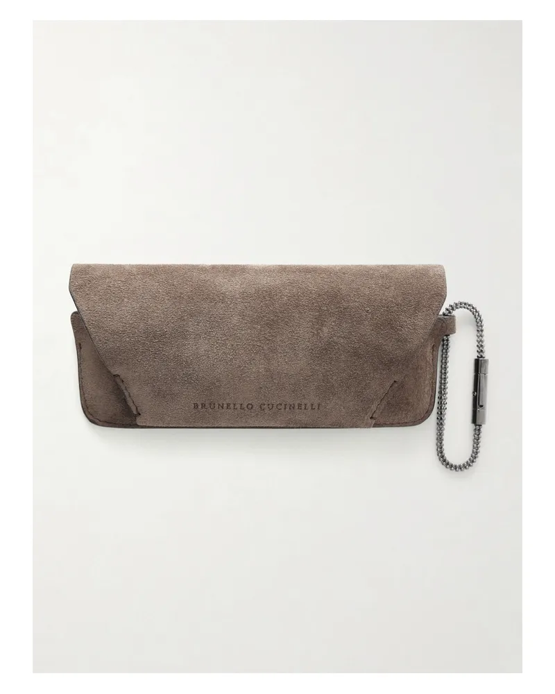 Brunello Cucinelli Suede Glasses Case - Brown Brown