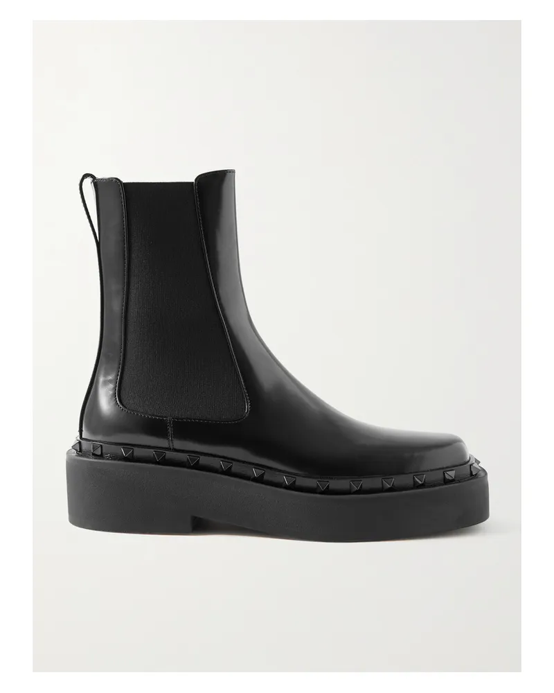 Valentino Garavani Rockstud M-way Chelsea Boots Aus Leder - Schwarz Schwarz