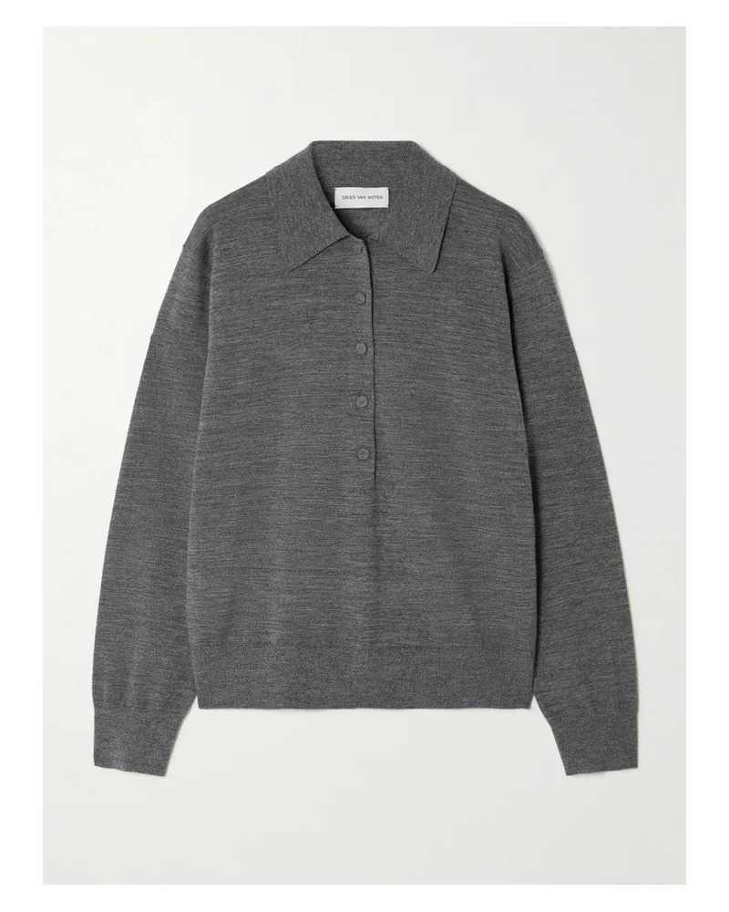 Dries van Noten Merinowollpullover Mit Polokragen - Grau Grau