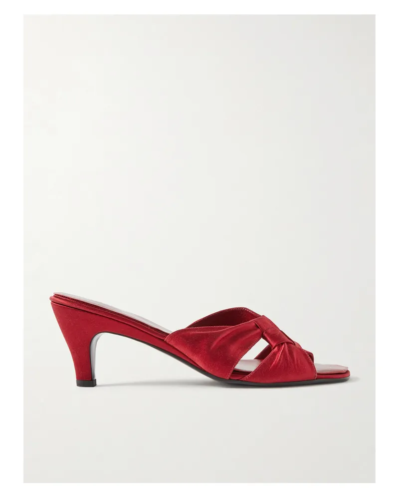 The Row Mules Aus Satin Mit Knoten - Rot Rot