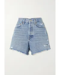 AGOLDE Parker Long Jeansshorts aus Bio-denim in Distressed-optik Blau