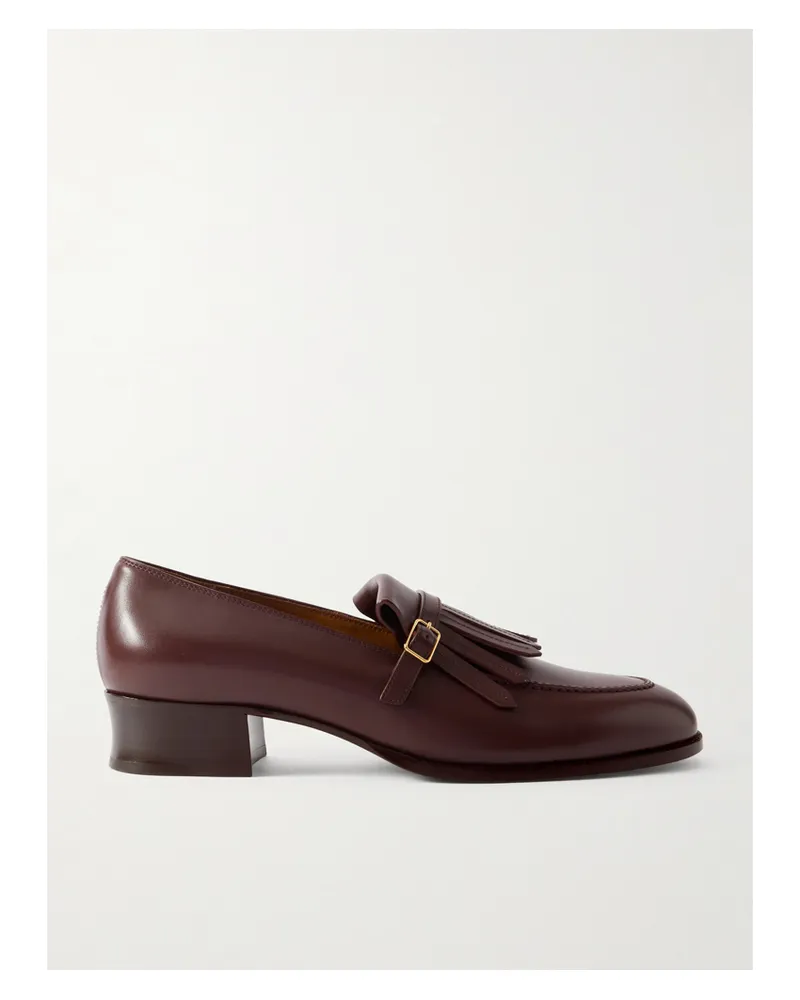 Loro Piana Pennan Loafers Aus Leder Mit Fransen - Burgunder Burgunder