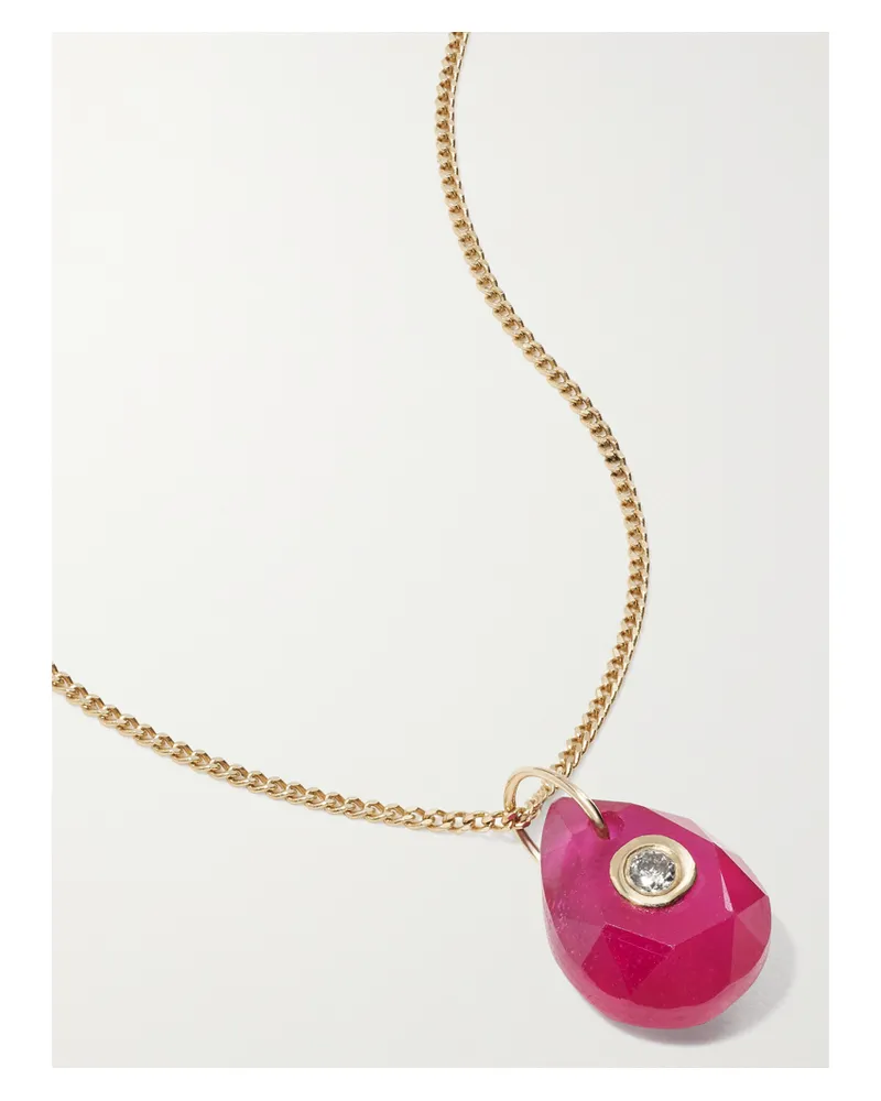 Pascale Monvoisin Orso N°1 Collier Kette Aus 9 Karat Gold Und 14 Karat Gold Mit Rubin Und Diamant - Rot Rot