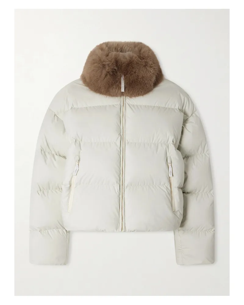 Balenciaga Plush-trimmed Padded Quilted Shell Down Jacket - White White