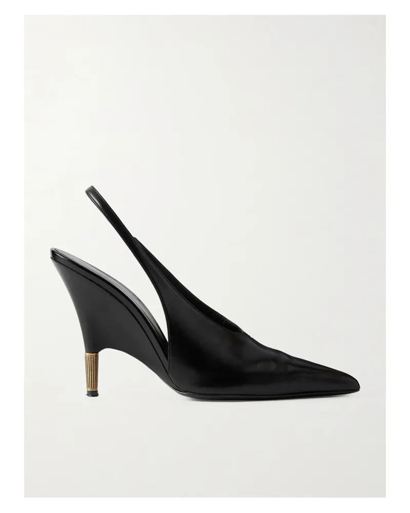 KHAITE Bella Leather Slingback Pumps - Black Black