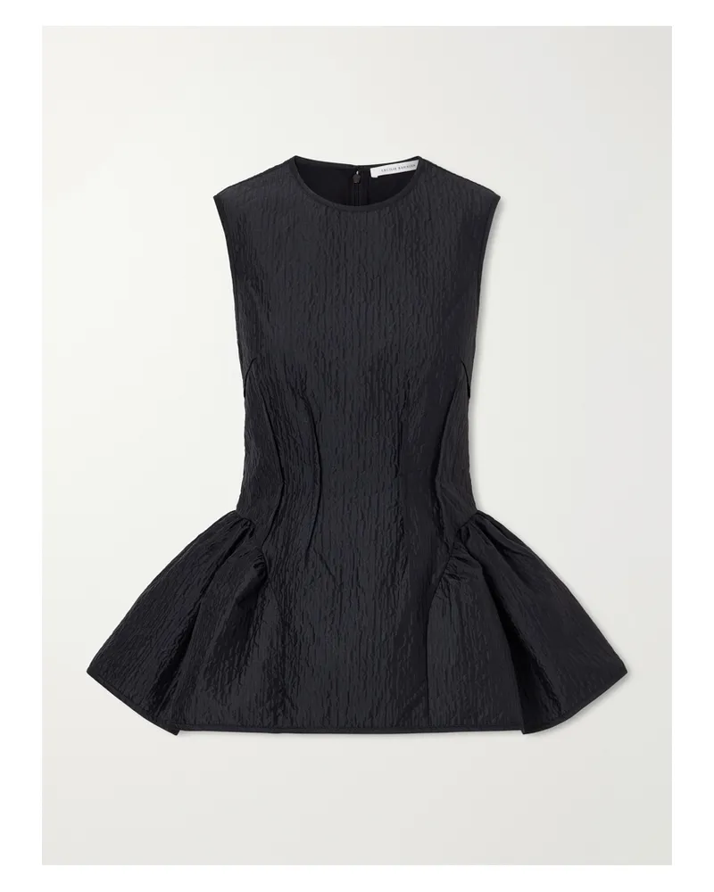 Cecilie Bahnsen Daimi Ruffled Cloqué Top - Black Black