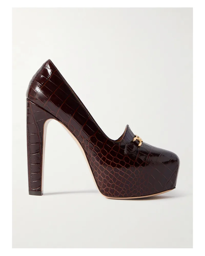Tom Ford Pumps Aus Leder Mit Plateau Und Verzierungen - Braun Braun