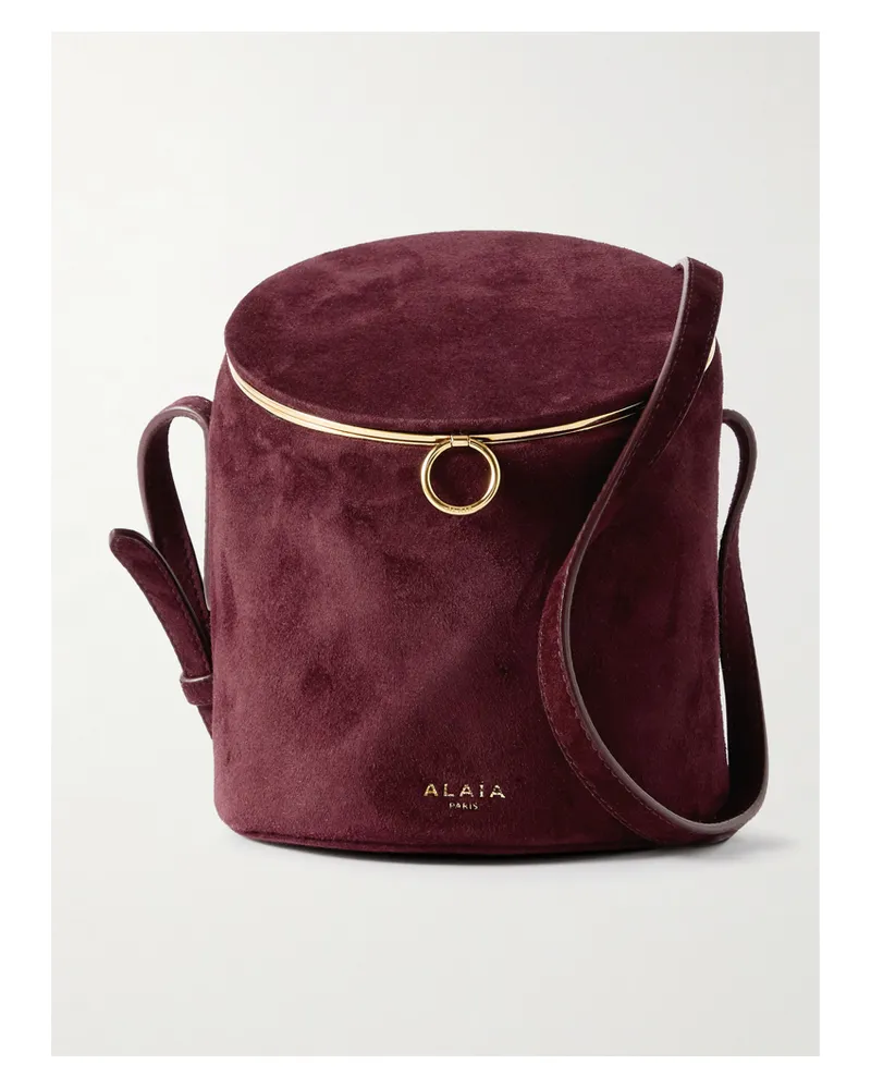 Alaïa La Canette Small Suede Shoulder Bag - Burgundy Burgundy