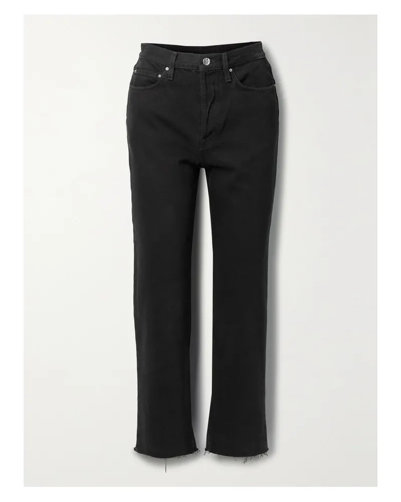 Totême Classic Hoch Sitzende Jeans Mit Geradem Bein Aus Bio-denim - Schwarz Schwarz