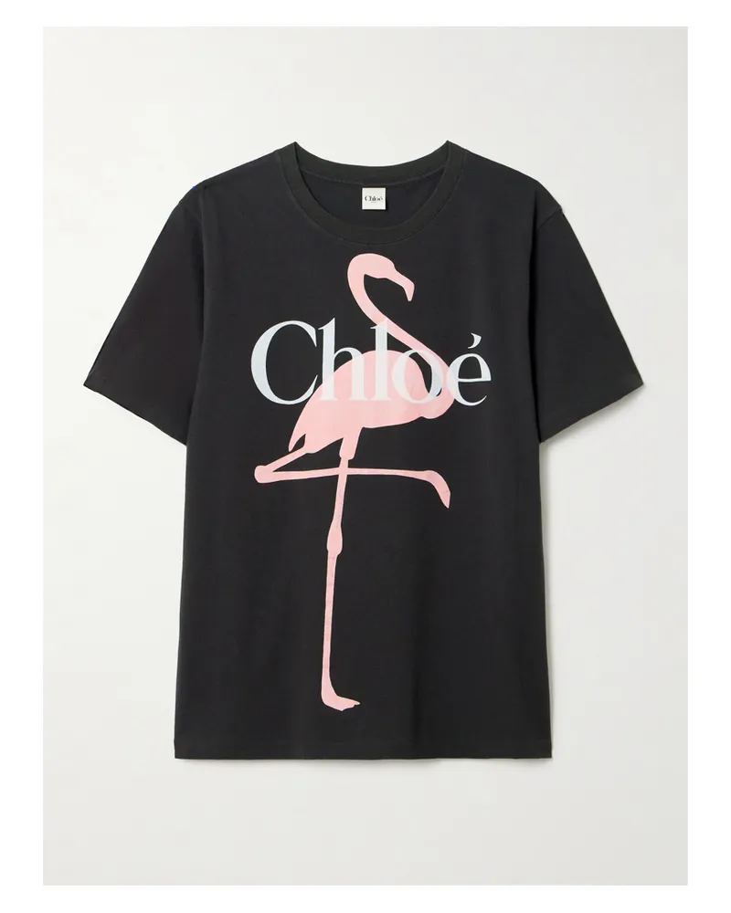 Chloé Printed Organic Cotton-jersey T-shirt - Black Black