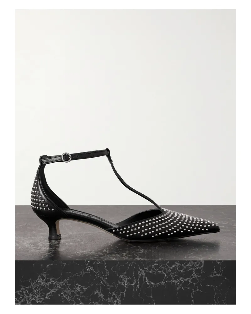 aeyde Liz Studded Leather Pumps - Black Black