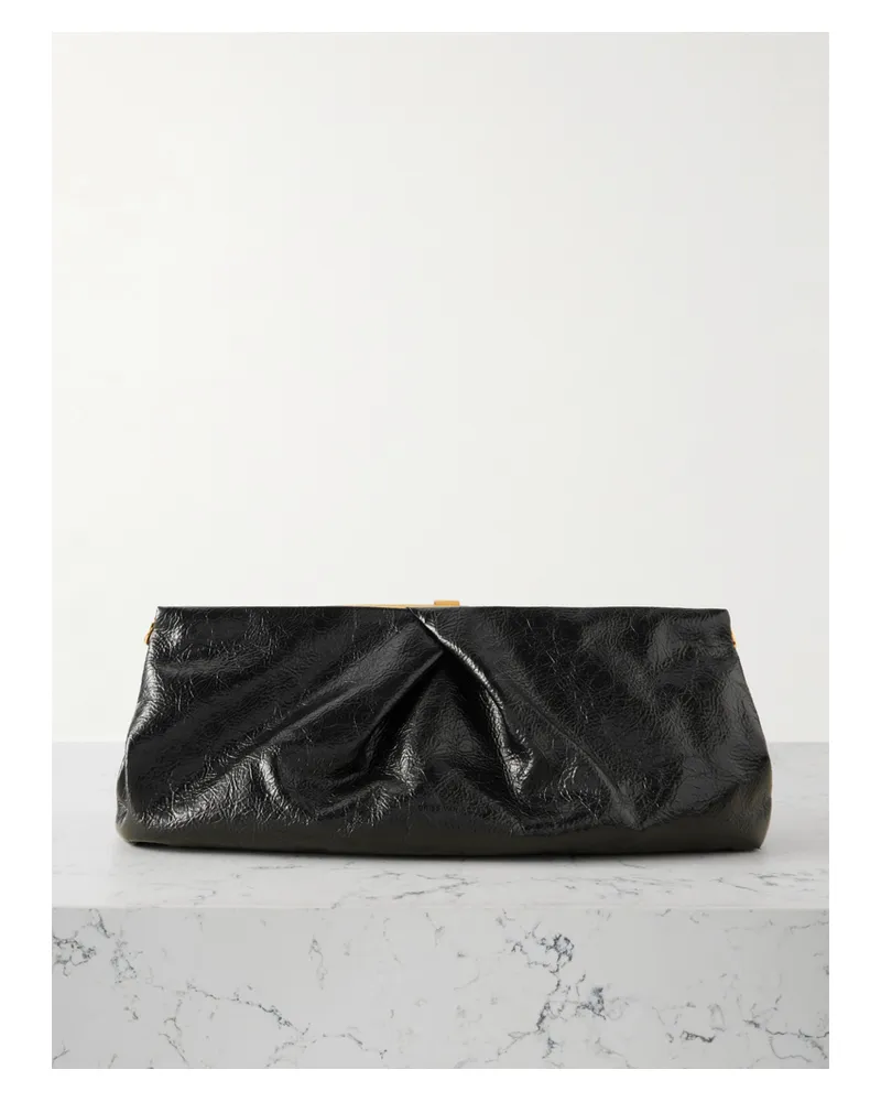 Dries van Noten Clutch Aus Leder - Schwarz Schwarz