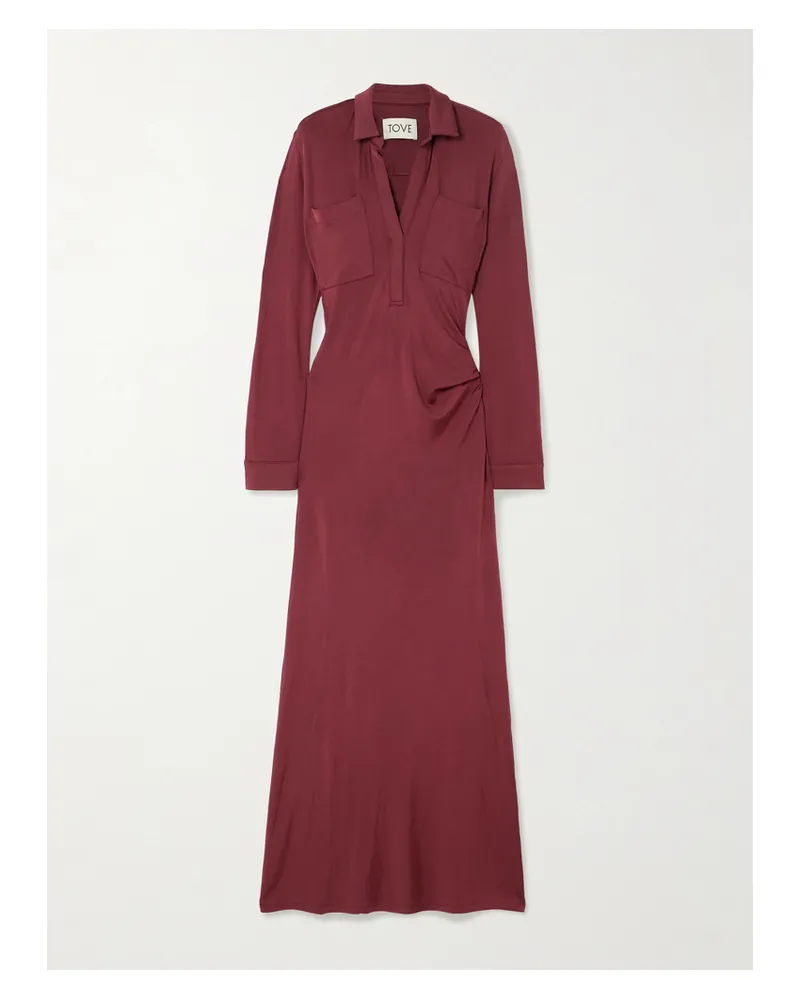 TOVE Iana Maxikleid Aus Stretch-jersey Mit Raffungen - Burgunder Burgunder