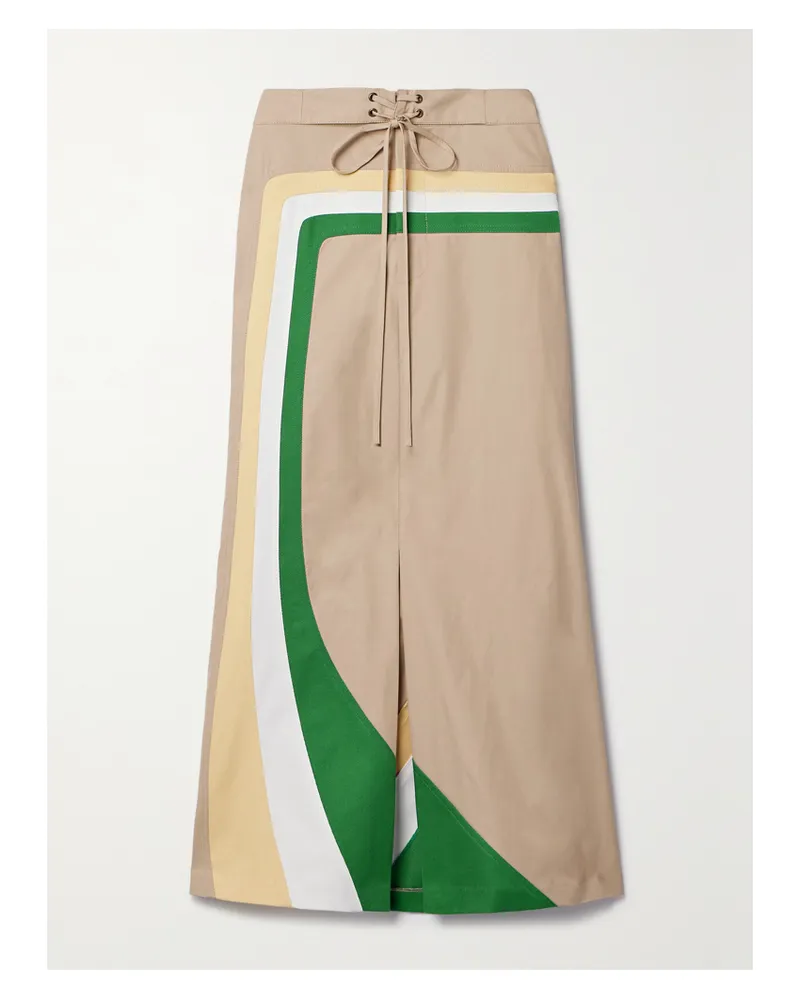 Rosie Assoulin O'delia Midirock Aus Gabardine Aus Einer Baumwollmischung Und Baumwoll-twill Mit Streifen - Neutral Neutral