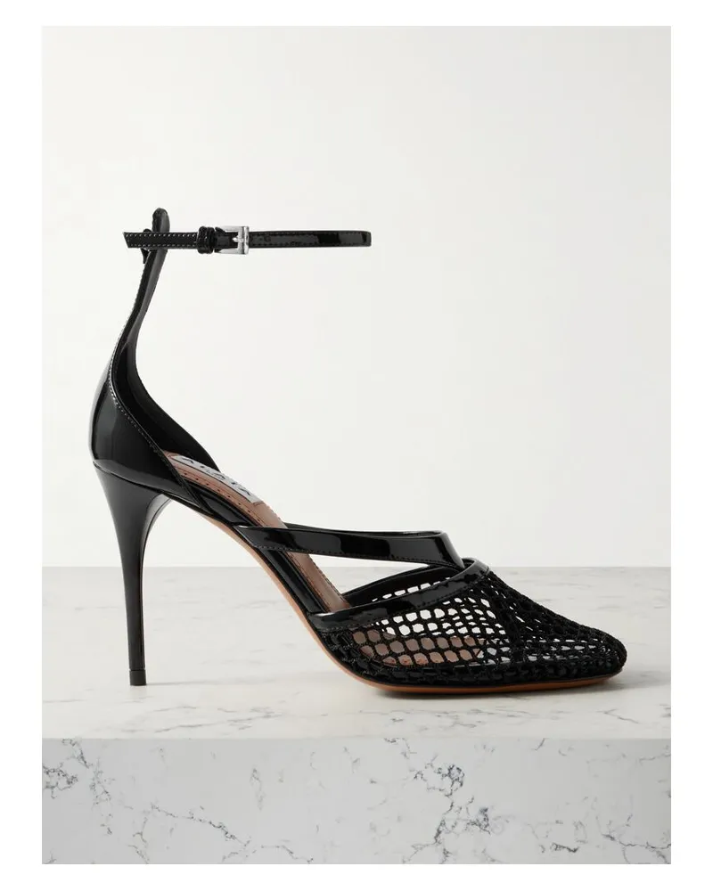 Alaïa Pumps Aus Netzmaterial Und Lackleder - Schwarz Schwarz