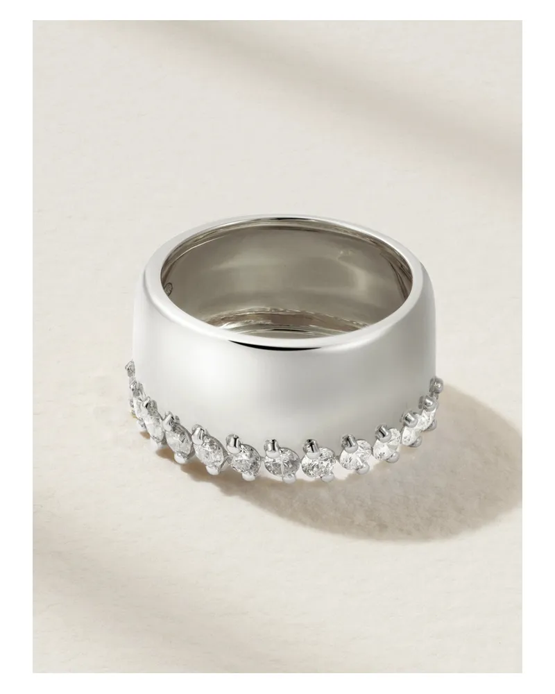 Yvonne Léon Grignotée Ring Aus 18 Karat Weißgold Mit Diamanten Gold