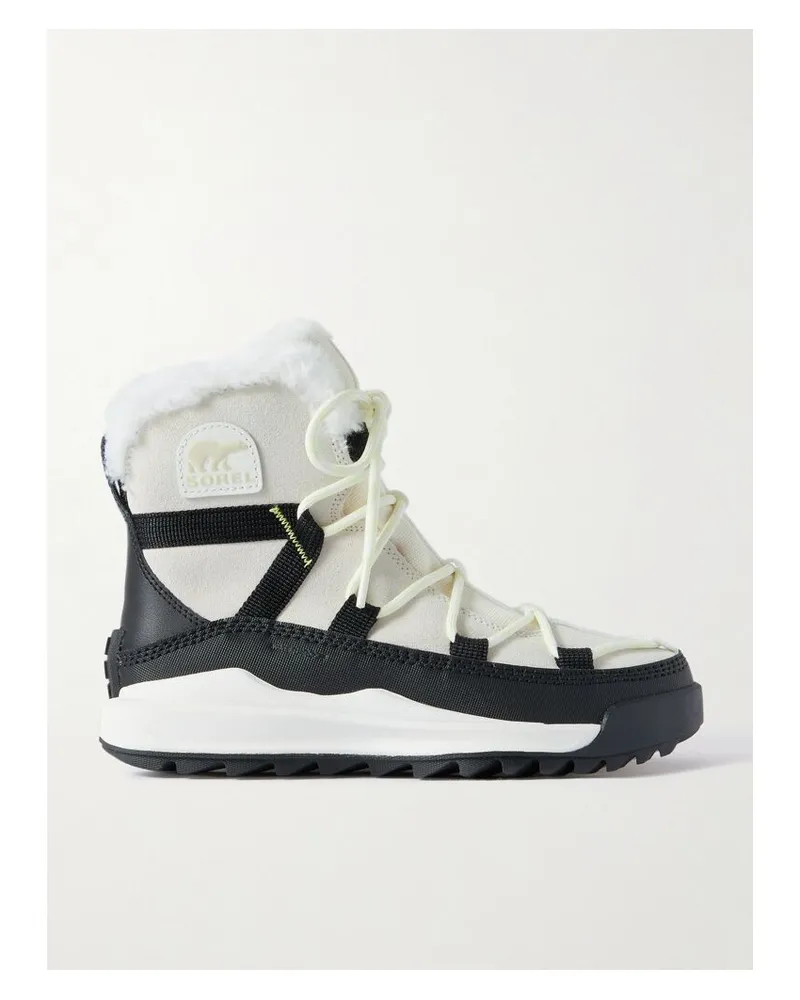 Sorel Ona Rmx Glacy Schneestiefel Aus Veloursleder Mit Besätzen Aus Faux Fur, Canvas Und Leder - Creme Creme