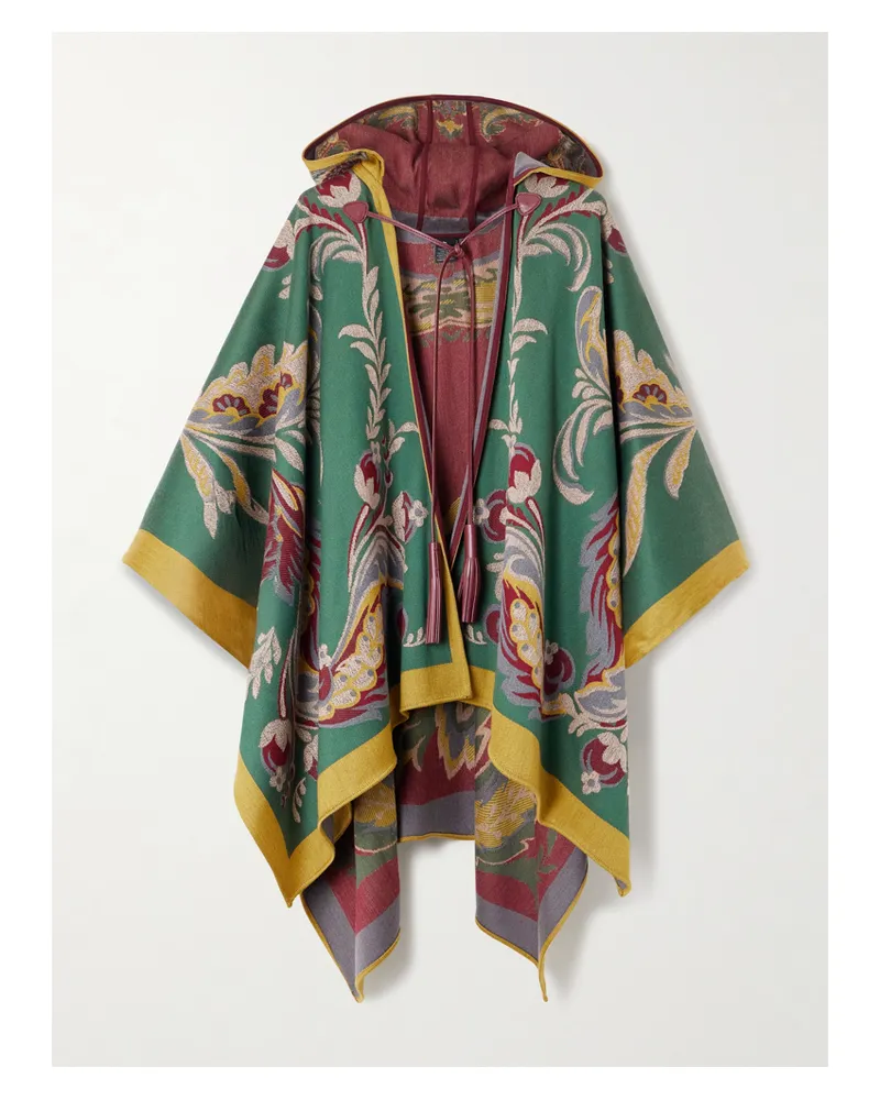 Etro Cape Aus Jacquard Aus Einer Wollmischung Mit Kapuze - Mehrfarbig Mehrfarbig