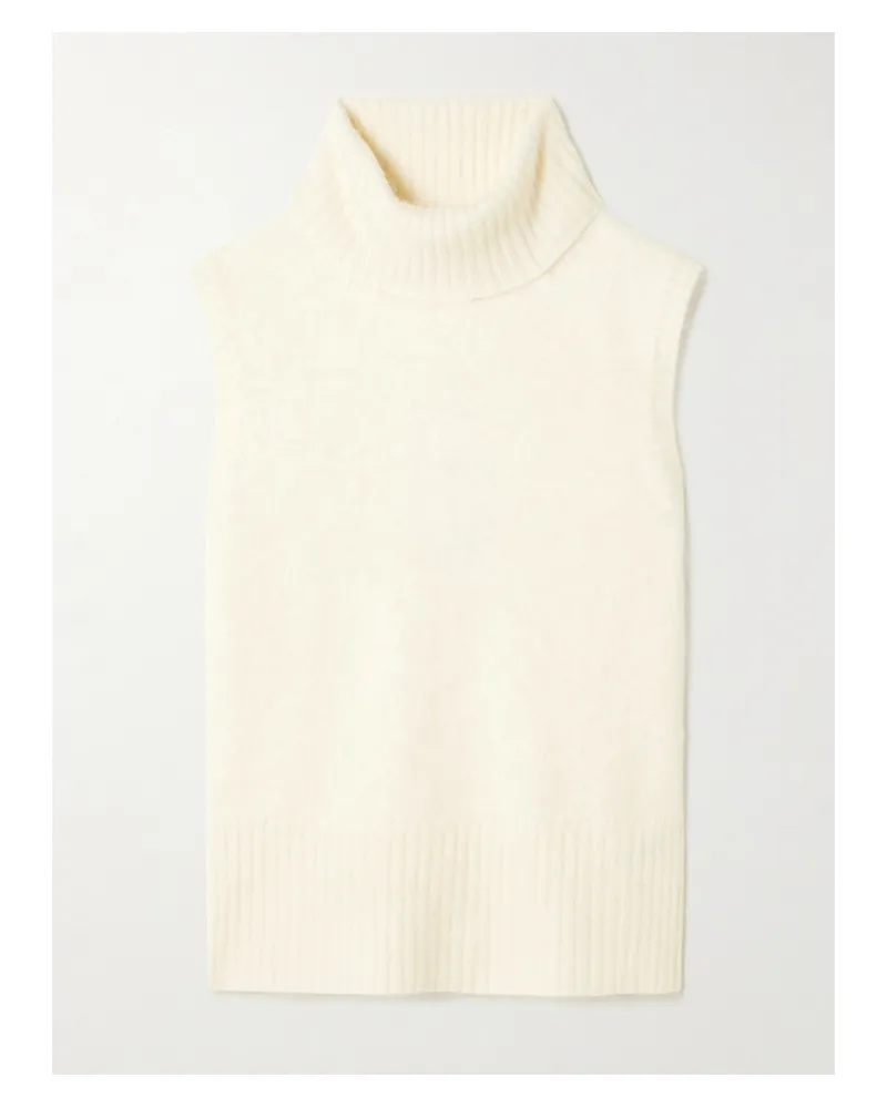 Veronica Beard Mazzy Ärmelloser Pullover Aus Gebürstetem Kaschmir Mit Rollkragen - Elfenbein Elfenbein