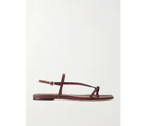 Ella Leather Slingback Sandals - Burgundy