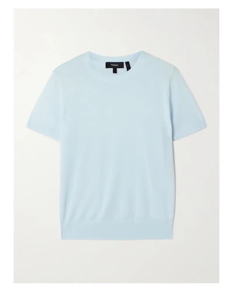 Theory T-shirt Aus Merinowolle - Blau Blau